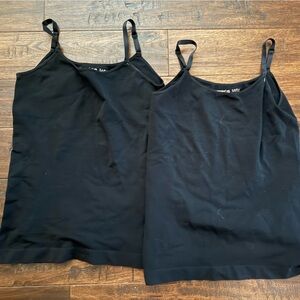 2 Shapermint Black Camisoles with Adjustable Straps